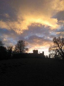 Sunset behind the castle