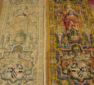 The reverse of the tapestry (on the right) show it's vibrant original colours